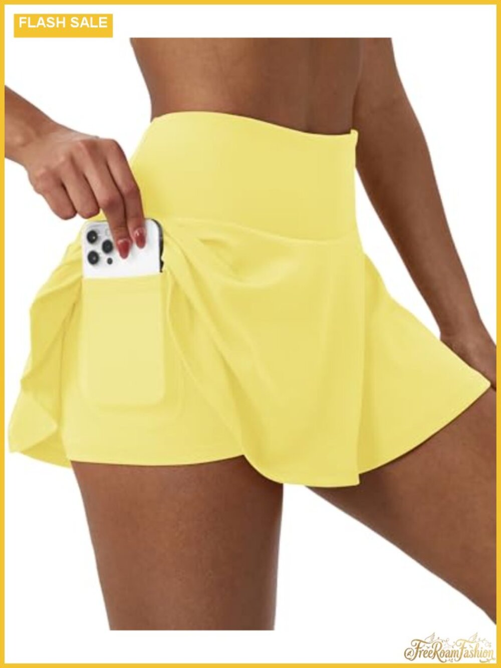 SPVISE Women's High Waisted Pleated Tennis Skort with Built-in Shorts